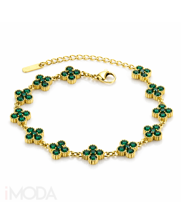 Dámsky oceľový náramok zelený-321584-20