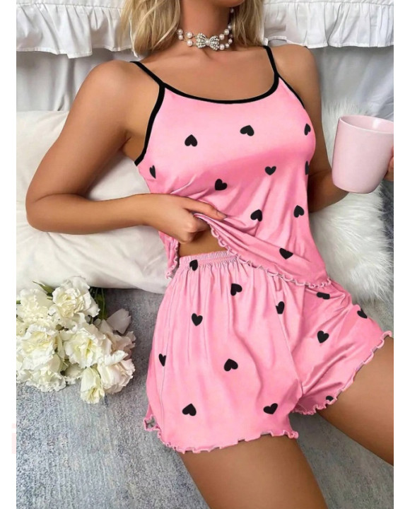 Ružové srdiečkové pyžamo-303213-20
