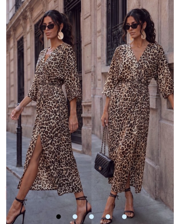 Hnedé šaty s leopadrím vzorom-329874-20