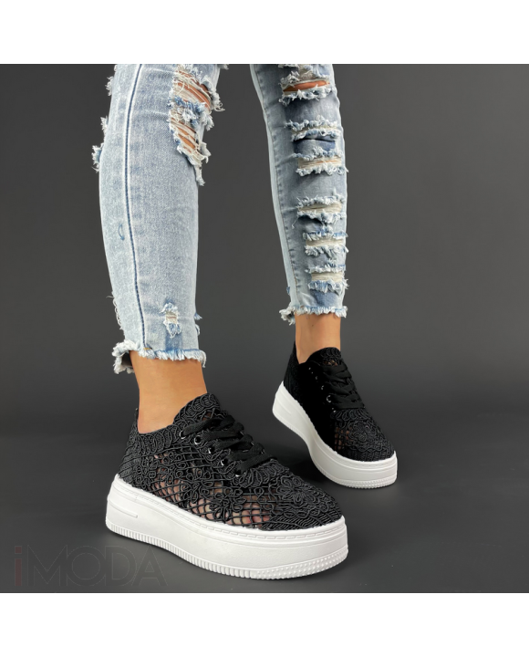 Čierne háčkované tenisky-301620-20