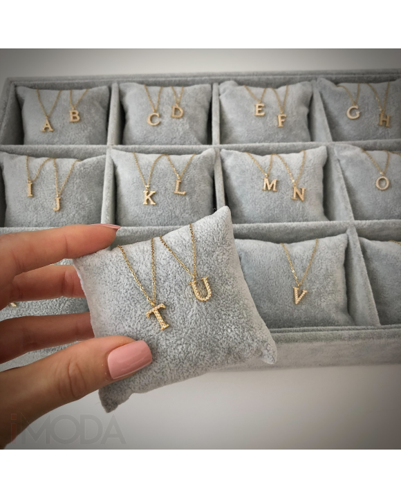 Oceľový náhrdelník s písmenkom-291143-20