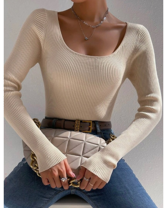 Béžový vrúbkovaný top-297797-20