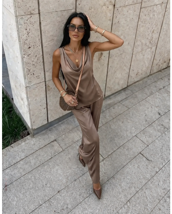 Hnedý saténový komplet-327072-20