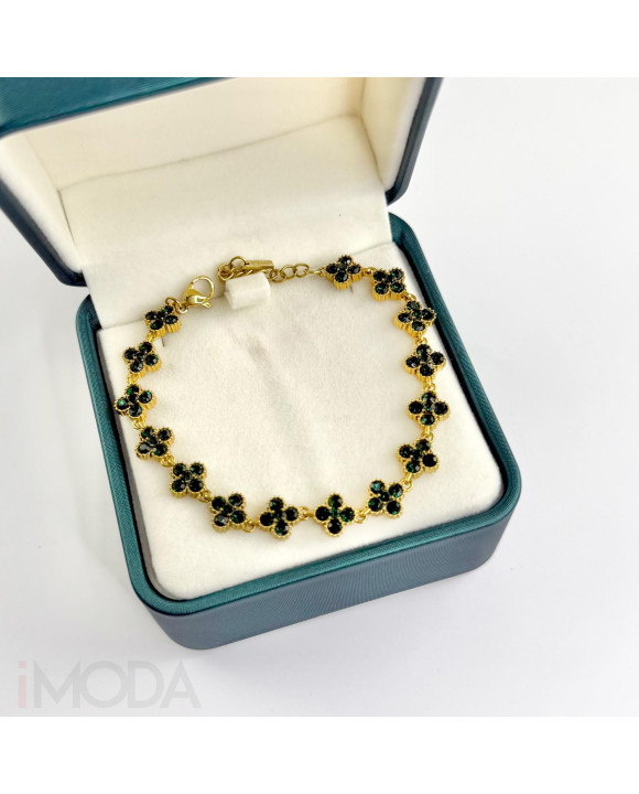 Dámsky oceľový náramok zelený-321584-20