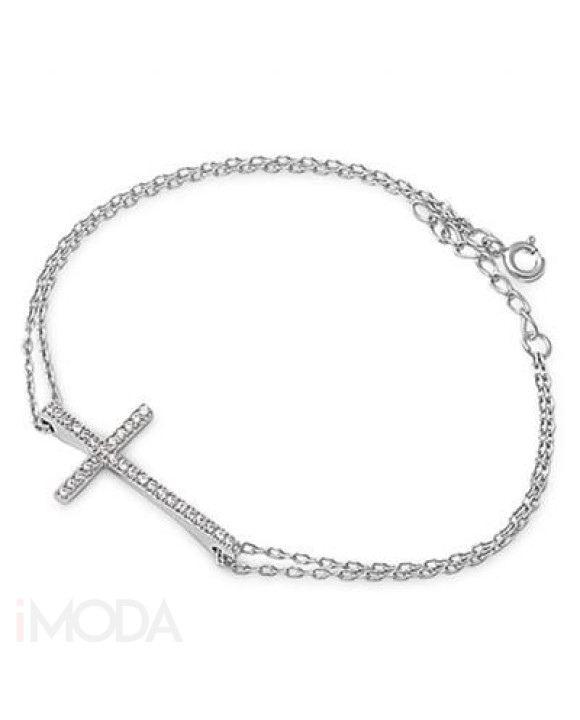 Strieborný náramok s krížikom-234579-20