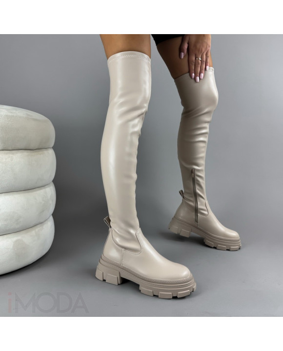 Béžové vysoké čižmy-310306-20