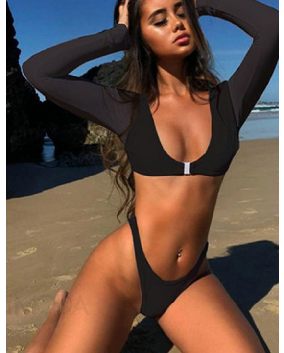 Čierne dvojdielne plavky s bolerkom-210567-20