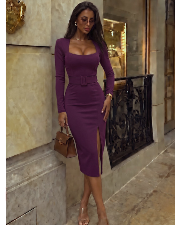 Mauve šaty s opaskom-331319-20
