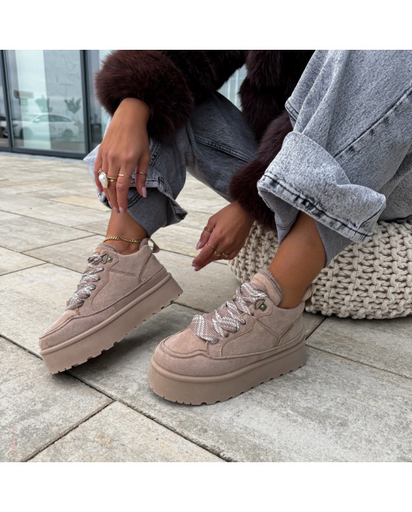 Svetlohnedé zateplené tenisky-322547-20