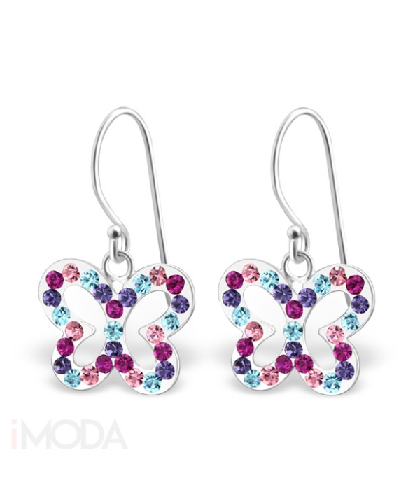 Strieborné náušnice motýľ