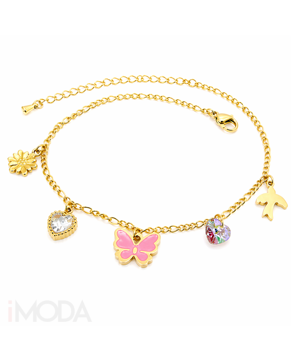 Dámsky oceľový náramok s príveskami na nohu-321842-20