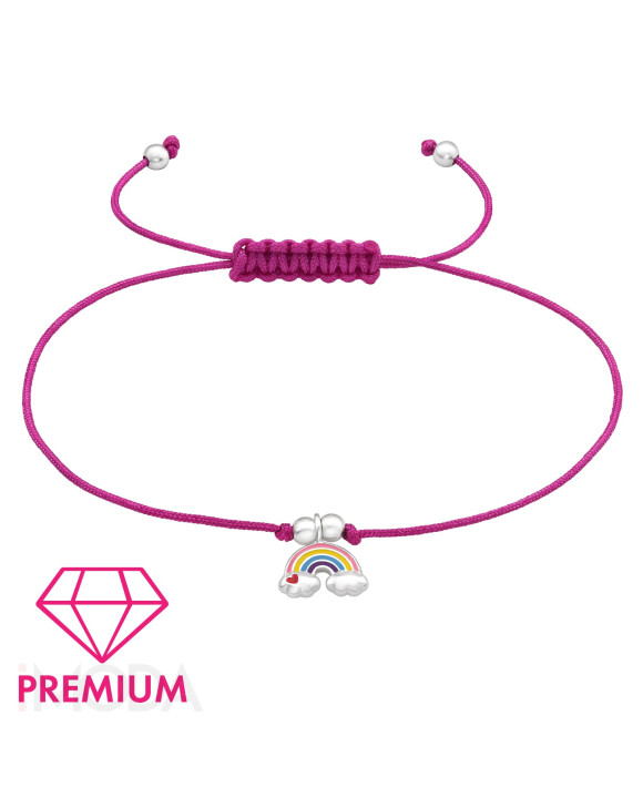 Pletený náramok so strieborným príveskom dúha-294647-20