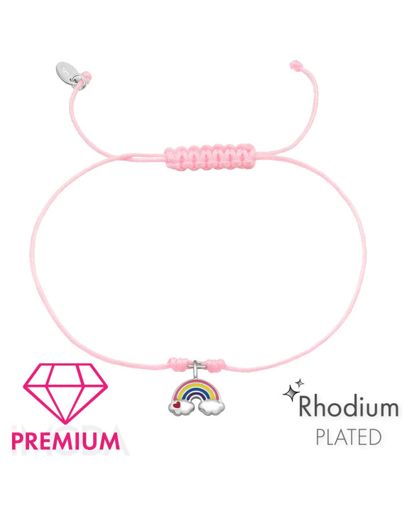 Pletený náramok so strieborným príveskom dúha-294650-20