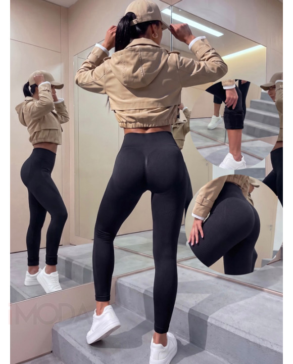 Čierne push up jemne zateplené legíny-330806-20