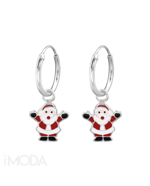 Detské vianočné strieborné náušnice Mikuláš-222991-20