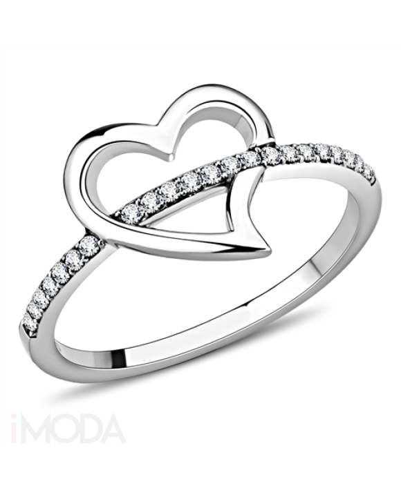 Dámsky oceľový prsteň zdobený srdiečkom