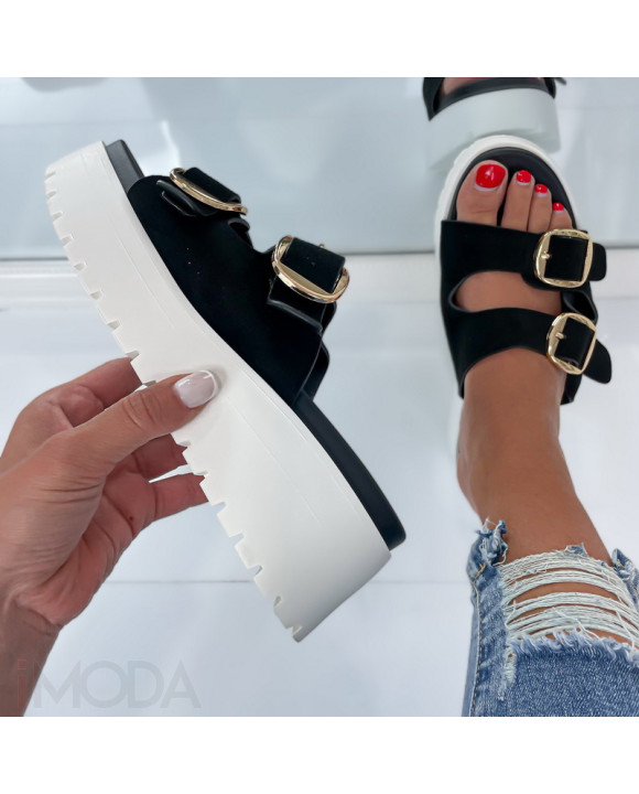 Čierne šľapky na platforme-304278-20