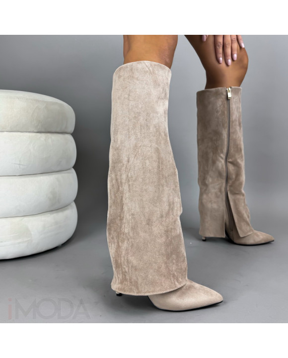 Svetlohnedé vysoké čižmy-322609-20