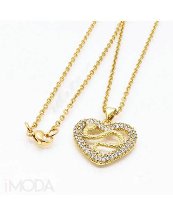 Dámsky pozlátený náhrdelník s príveskom srdce-275949-20