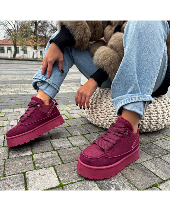 Vínové zateplené tenisky-323664-20