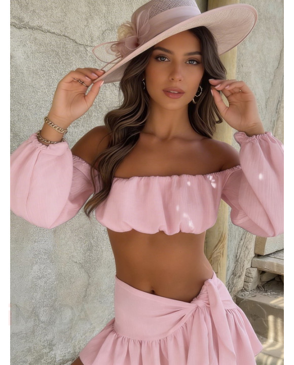 Ružový sukňový komplet-326121-20