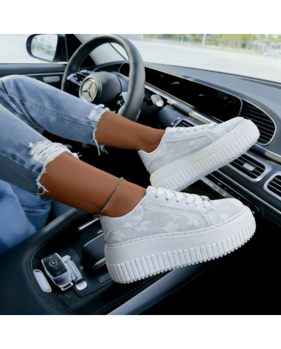 Biele čipkované tenisky-324963-20