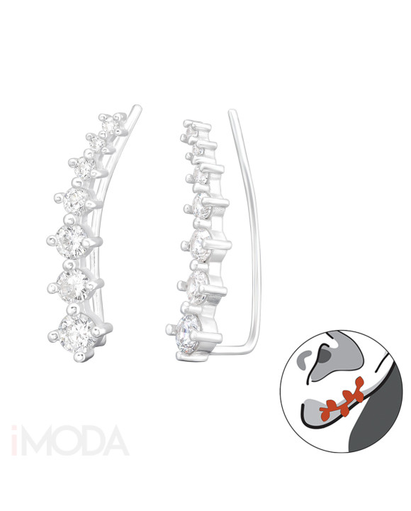 Strieborné náušnice ear cuff-313588-20