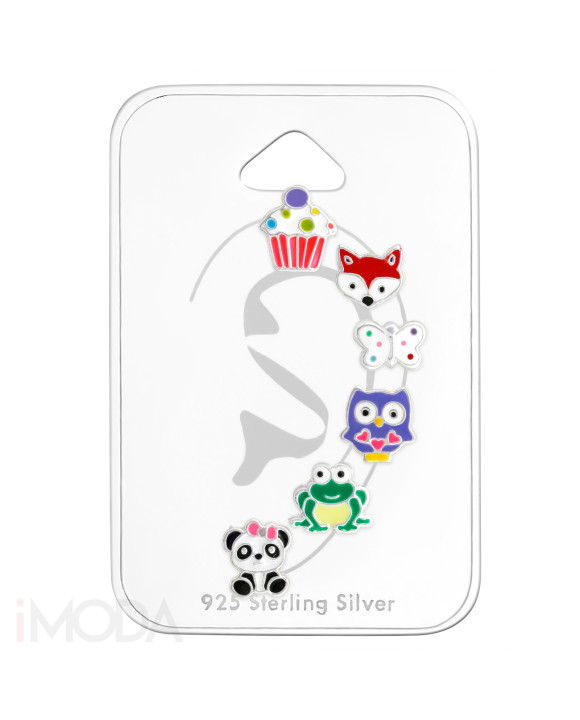 Set strieborných náušníc mix zvieratka-294727-20