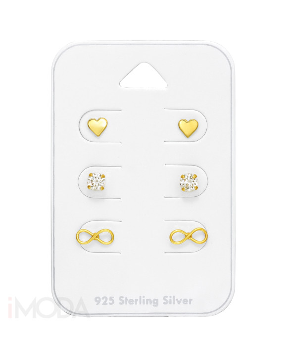 Set strieborných pozlátených náušníc-271481-20