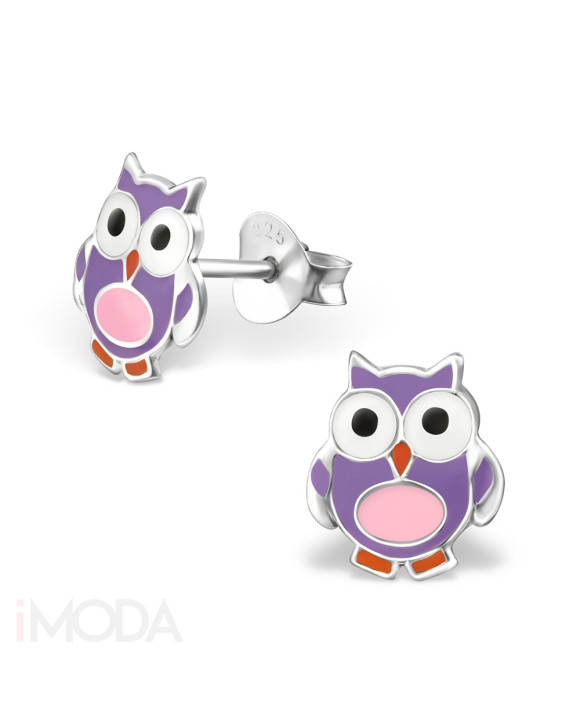 Detské strieborné náušnice Sovičky