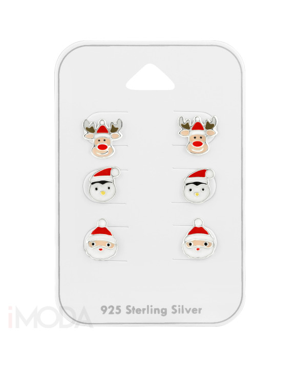 Detský vianočný strieborný set náušníc Vianoce-222767-20