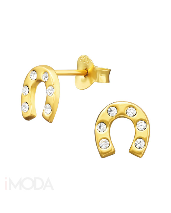 Strieborné pozlátené náušnice podkova-271637-20