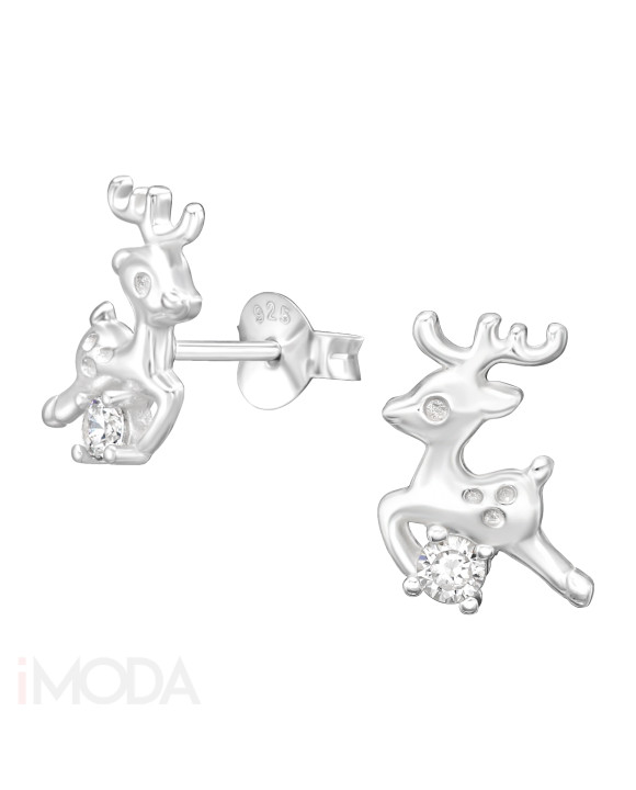 Stieborné náušnice Vianočný sobík-313418-20