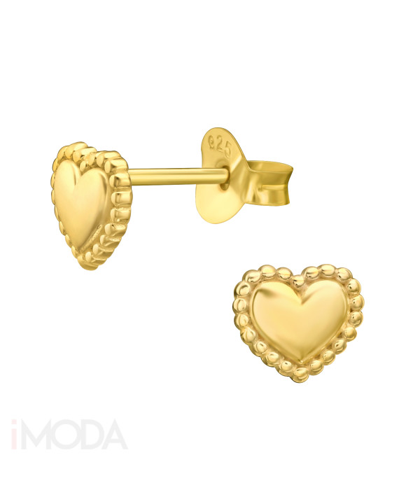 Strieborné pozlátené náušnice srdce-271650-20