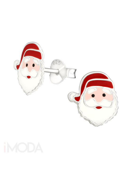 Detské vianočné strieborné náušnice Mikuláš-222990-20