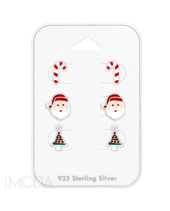 Detský vianočný strieborný set náušníc Vianoce-222789-20