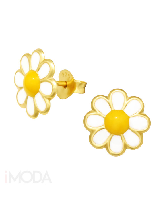 Detské strieborné náušnice pozlátené kvietok-258160-20