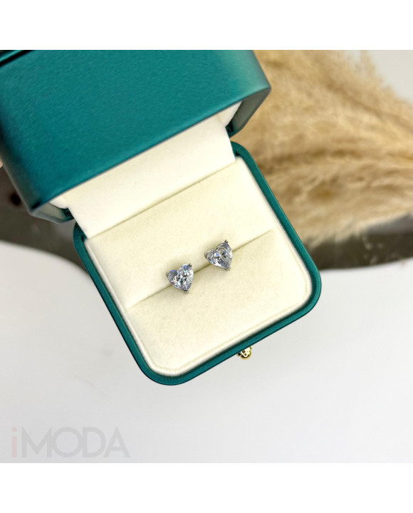 Oceľové náušnice s kryštálom srdce-321529-20