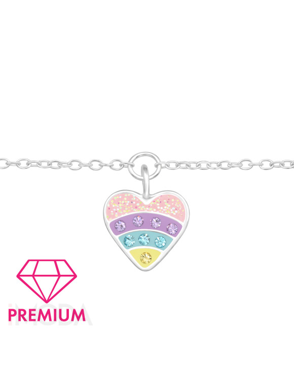 Strieborný náramok srdce-313667-20