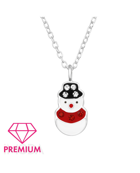 Strieborný náhrdelník Vianoce snehuliak-294847-20