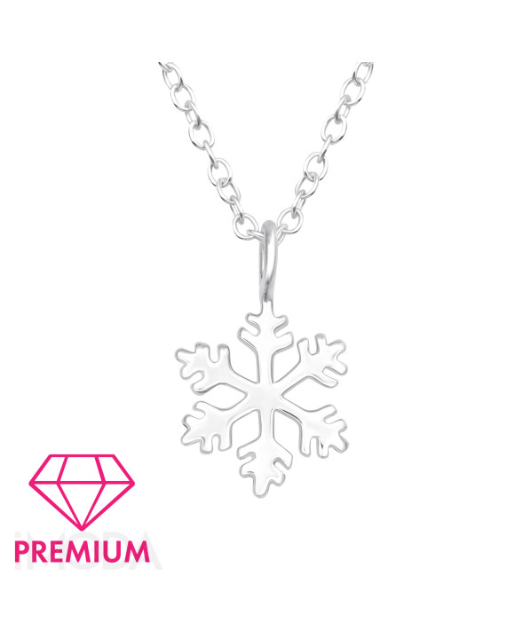 Strieborný náhrdelník Vianoce vločka-294859-20
