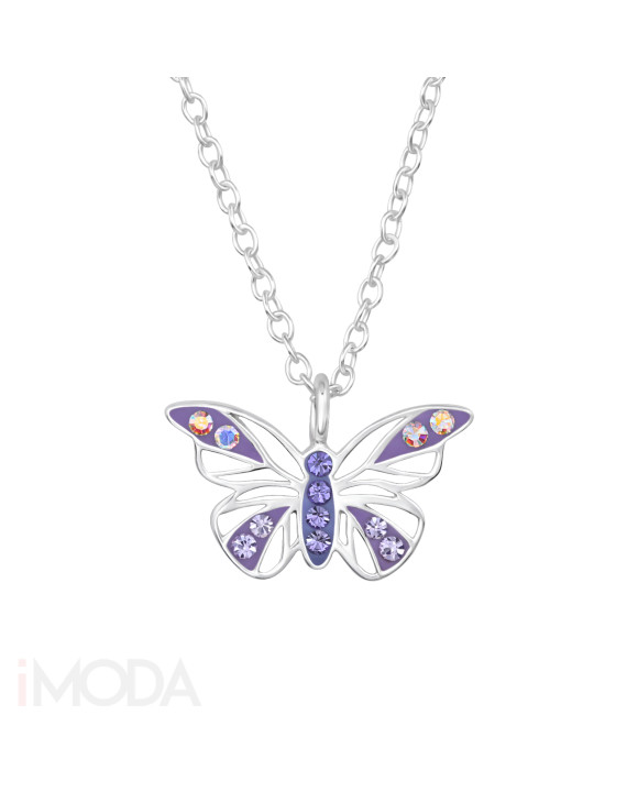Strieborný náhrdelník motýľ-313461-20