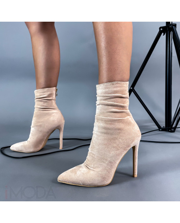 Béžové semišové kotníkové čižmy-273832-20