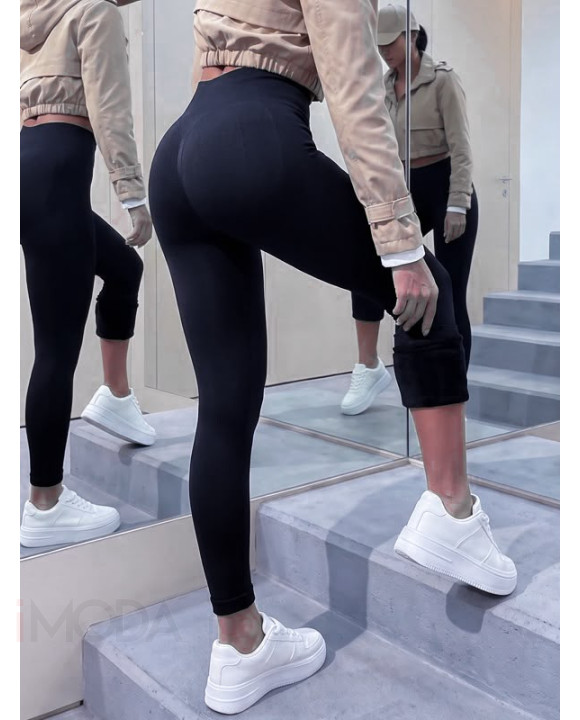 Čierne push up jemne zateplené legíny-330806-20