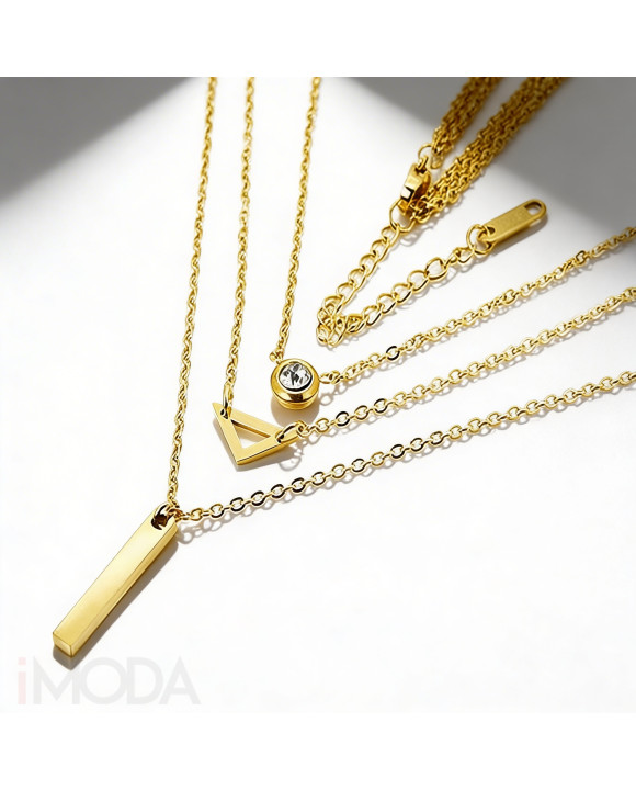 Oceľový náhrdelník vrstvený-321804-20