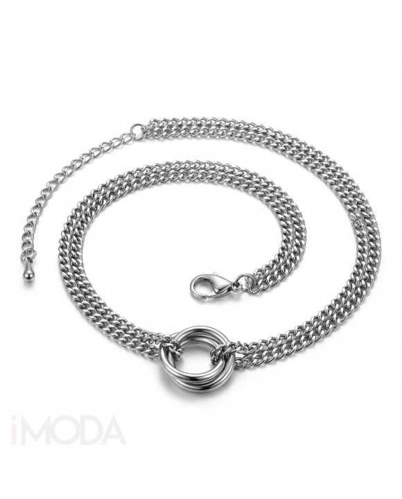 Oceľový náhrdelník dvohitý s príveskom-321800-20