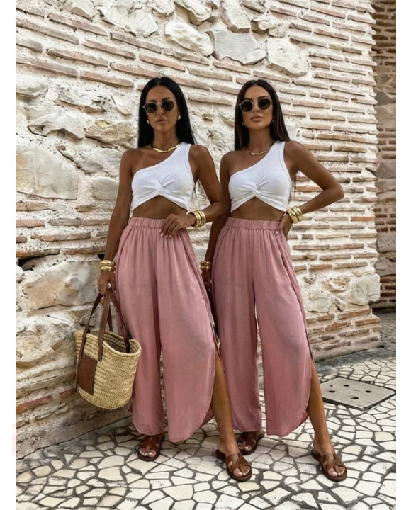 Ružové saténové nohavice-326660-20