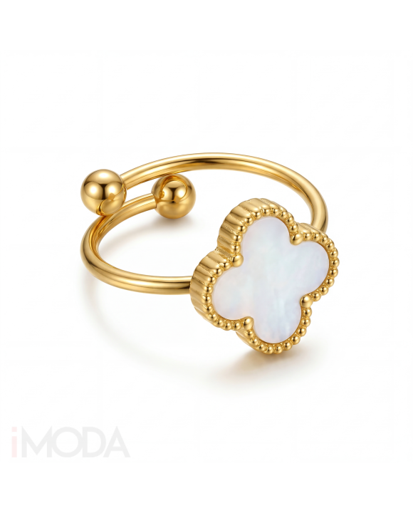 Nastaviteľný oceľový prsteň pozlátený-307155-20