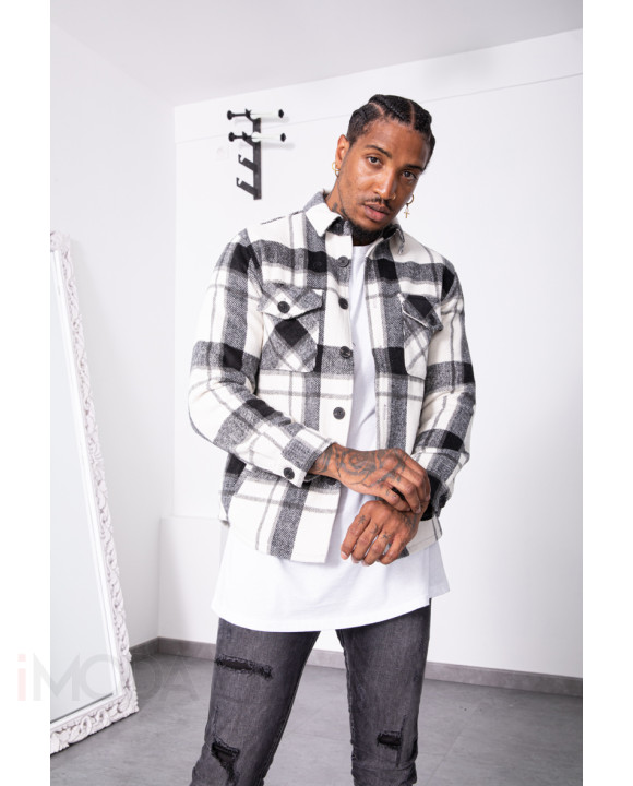 Čierno biela vrchná košeľa-253037-20