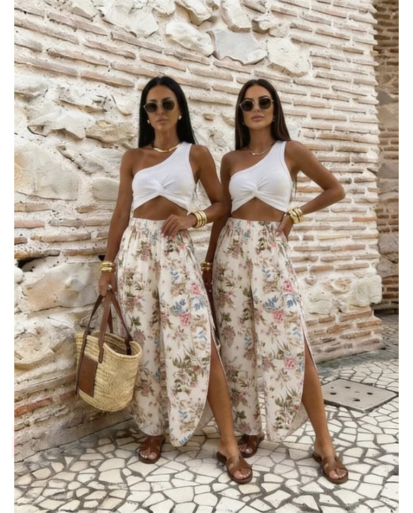 Saténové nohavice s kvetinovou potlačou-327367-20